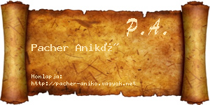 Pacher Anikó névjegykártya